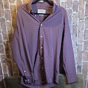 Mizzen+Main Navy/Red Button Down Mens Business Casual